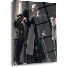 Shiny Art Mustafa Kemal Atatürk Şapka Selamı Cam Tablo – ATA294