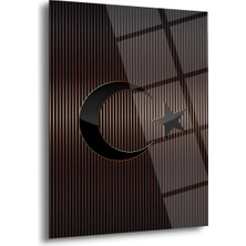 Shiny Art Türk Bayrağı Ay Yıldız Cam Tablo – ATA308