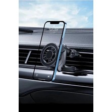 Sezy Klipsli Magsafe Araç Telefon Tutacağı Yatay Klima Araba Telefon Tutacağı Metal Klipsli