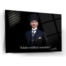 Shiny Art Atatürk Adalet Yazılı Cam Tablo – ATA313