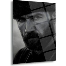 Shiny Art Mustafa Kemal Atatürk Kalpaklı Siyah Beyaz Portre Cam Tablo – ATA297