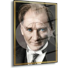 Shiny Art Mustafa Kemal Atatürk Türk Bayrağı Efektli Modern Cam Tablo – ATA305