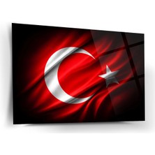 Shiny Art Türk Bayrağı Dalga Efektli Cam Tablo – ATA315