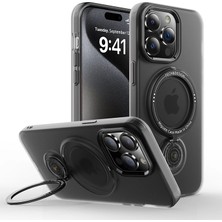 Daniska Ally iPhone 15 Pro Için Magsafe Uyumlu Standlı Manyetik Silikon KILIF-(5775)