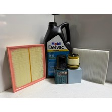 Mobil Mitsubishi L200 ( 15 - 25 ) 5W-30 ( 7 Lt ) Yağ / Yağ-Hava-Polen-Mazot Filtre Bakım Seti