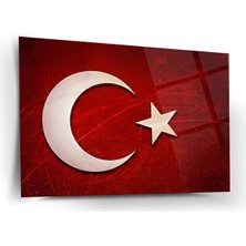 Shiny Art Türk Bayrağı Modern Cam Tablo – ATA314