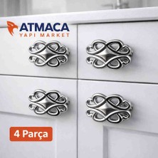 4 Adet Metal Mobilya Kulpu Krom Modern Dolap Kulp Seti Vida Dahil