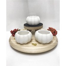 Biorganix Sukulent Kaktüs Için Dekoratif Beyaz Balkabağı Saksı1 Adet