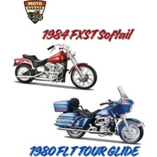 MotoGarage 1:18 Harley-Davidson Efsanevi Ikili Set - 1984 Fxst Softail & 1980 Flt Tour Glide | Moto Garage 2024