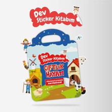 Bunbaza Çiftlik Hayvanları Sticker Kitabı Büyük Boy Katlanabilir Aktivite Kitabı - Eğitici Sticker Kitabı