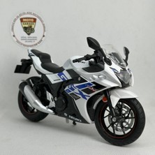 MotoGarage Suzuki GSX250R 1:12 Sesli Işıklı Diecast Motosiklet Modeli - Beyaz Mavi