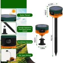 Ses Kayıt Özellikli Solar 360 Derece Hareket Sensörlü Sesli Hayvan Kovucu Alarm Cihazı