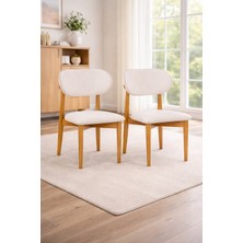 Lif Mobilya 2'li Bohem Ağaç Polo Tarz Sandalye Meşe Renk