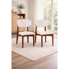 Lif Mobilya 2'li Bohem Ağaç Polo Tarz Sandalye Ceviz Renk