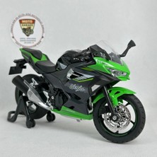 MotoGarage Kawasaki Ninja 400 1:12 Diecast Sesli Işıklı Motosiklet Modeli - Yeşil Siyah