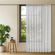 Gauze Fabric Design Lüks Ipeksi Dokulu Bambu Kırışmaz Ütü Gerektirmez Optik Beyaz Ekstraforlu Tül Perde