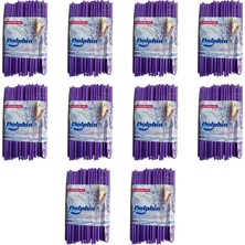 Dolphin Frozen Kalın Kokteyl Buzlu Içecek Pipet - Düz - Mor - 22 Cm. - 8 Mm. -100 Adetlik 10 Paket