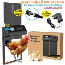 Adaptörlü Programlanabilir Otomatik Dijital Ekran Zaman Ayarlı Kümes Kapısı (Sıkışma Önleyici)