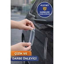 Toyfest 4'lü Set Oto Kapı Darbe Koruyucu Şeffaf Bant Kapı Kenarı Çizik Önleyici Koruma Şeridi