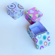 Yumakça Metal Kare Desenli Alüminyum Kutu Mini Boy 3' Lü Set