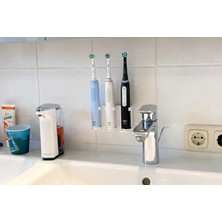 Yapı3D Duvara Monte Elektrikli Diş Fırçası Tutucu | 1-2-3-4’lü Seçenekli Organizer | Sert Plastik Banyo Düzenleyici | Oral-B Uyumlu Stand