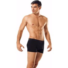 Namaldı Erkek 4'lü Siyah Likralı Elastan Boxer