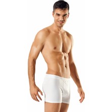 Namaldı Erkek 3'lü Beyaz Likralı Elastan Boxer
