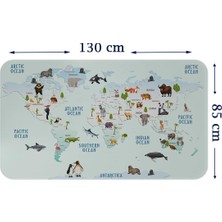 Eğitici Dünya Haritası Dünya Atlası Çocuk ve Bebek Odası Duvar STICKER-85X130-3796