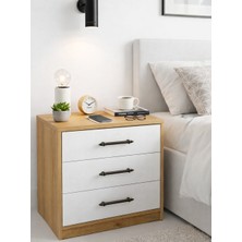 Mobben Üç Çekmeceli Komodin Yatak Yanı Yan Sehpası Başucu Yatak Odası