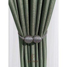 Perdele Örgü Perde Tokası - Antrasit Perde Tutucu