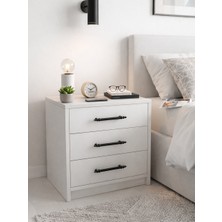 Mobben Üç Çekmeceli Komodin Yatak Yanı Yan Sehpası Başucu Yatak Odası