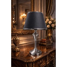 Lampada Rio Krom Kaplama Metal Abajur Lüks Serie's - Antrasit Krom Şeritli