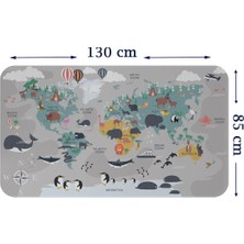 Eğitici Dünya Haritası Dünya Atlası Çocuk ve Bebek Odası Duvar STICKER-85X130-3821