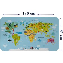 Eğitici Dünya Haritası Dünya Atlası Çocuk ve Bebek Odası Duvar STICKER-85X130-3830