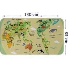Eğitici Dünya Haritası Dünya Atlası Çocuk ve Bebek Odası Duvar STICKER-85X130-3773