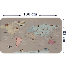 Eğitici Dünya Haritası Dünya Atlası Çocuk ve Bebek Odası Duvar STICKER-85X130-3817