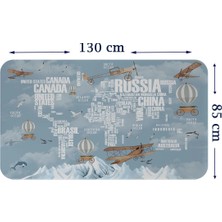 Ülke Adlı Eğitici Dünya Haritası Dünya Atlası Çocuk ve Bebek Odası Duvar STICKER-85X130-3822