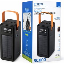 Azurtech 80.000MAH Solar Powerbank Pw-53 | 4 USB Çıkışlı LCD Göstergeli Taşınabilir Şarj Cihazı