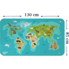 Eğitici Dünya Haritası Dünya Atlası Çocuk ve Bebek Odası Duvar STICKER-85X130-3784