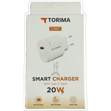 Alia Fabrik USB Type-C Kablolu Hızlı Şarj Aleti 2.4A Akıllı Şarj Adaptörü Android Uyumlu 20W Destekli