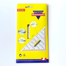 NT Geoder Cetvel Üçgen Terzi Dikiş Cetveli Şeffaf 25 cm K119