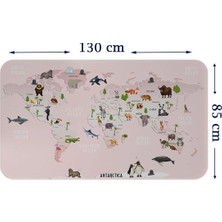 Eğitici Dünya Haritası Dünya Atlası Çocuk ve Bebek Odası Duvar STICKER-85X130-3795