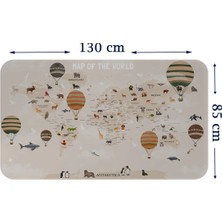 Eğitici Dünya Haritası Dünya Atlası Çocuk ve Bebek Odası Duvar STICKER-85X130-3792
