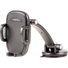 Hepu HP-A26 Uzun Kollu Araç Içi Telefon Tutucu Vantuz Tabanlı Torpido ve Cam Uyumlu