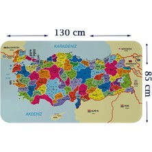Eğitici ve Öğretici Detaylı Komşulu Türkiye Haritası Duvar STICKER-85X130-3845