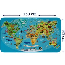 Eğitici Dünya Haritası Dünya Atlası Çocuk ve Bebek Odası Duvar STICKER-85X130-3808