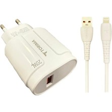 Alia Fabrik Hızlı Şarj Aleti USB Lightning Kablolu 2.4A Akıllı Şarj Adaptörü Ios Uyumlu 20W Destekli