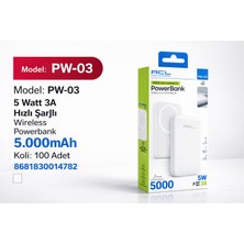 Azurtech Pw-03 5000MAH Wireless Powerbank Manyetik Kablosuz Şarj 5W 3A Hızlı Şarj Taşınabilir Şarj Cihazı