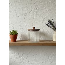 Nilo Orta Boy Akasya Kapaklı Vakumlu Cam Kavanoz 1670ML (14X18CM)