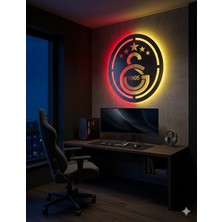 Sarı Kırmızı LED Işıklı Taraftar Tablosu - Adaptörlü ve Anahtarlı Duvar Dekoru